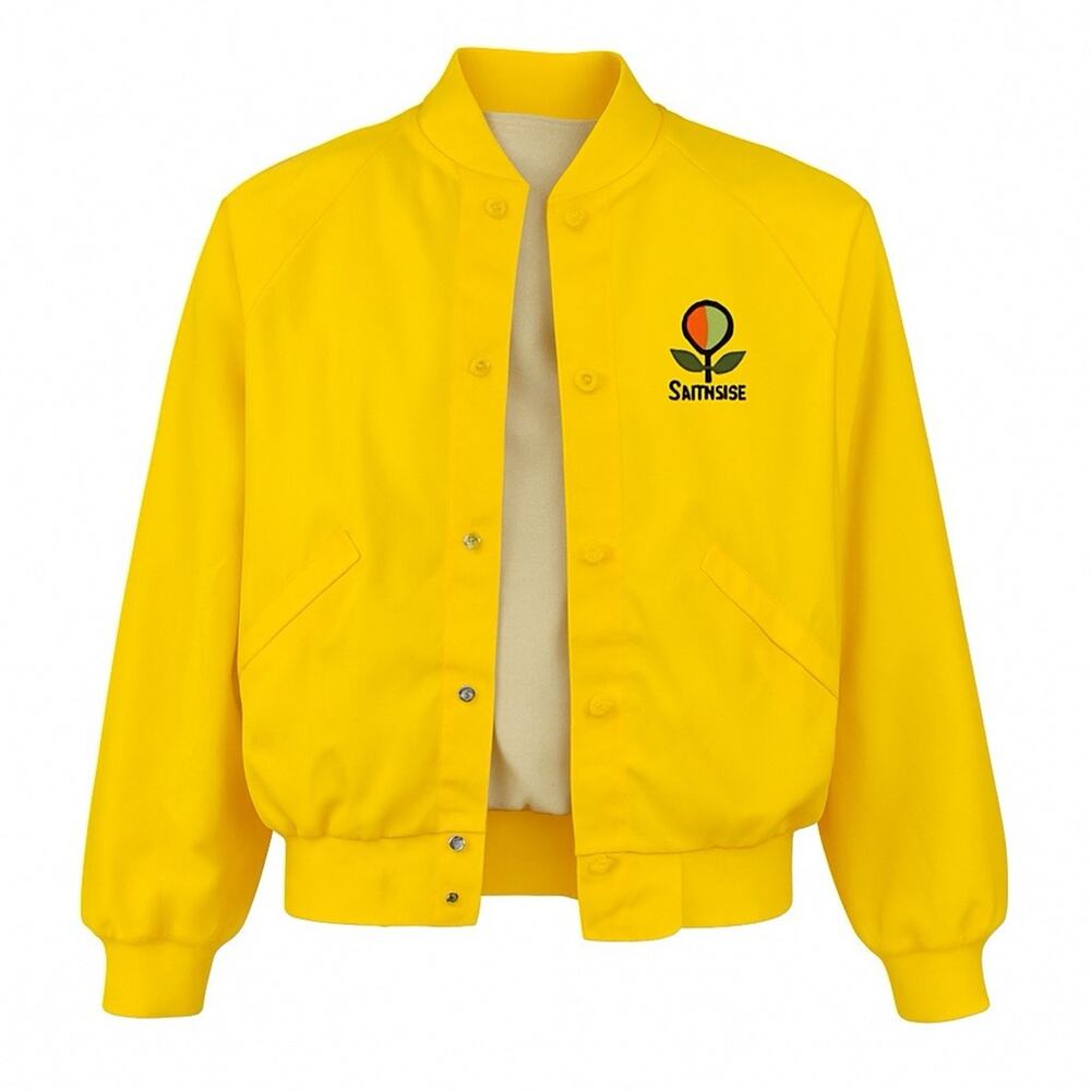 Vintage Dunbrooke Sunkist Yellow Pla-Jac Snap Jacket Made in USA L